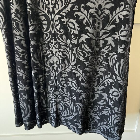 Final Touch Velvet Burnout Mini Dress Women Small Black Floral Whimsigoth Witchy - Picture 7 of 11